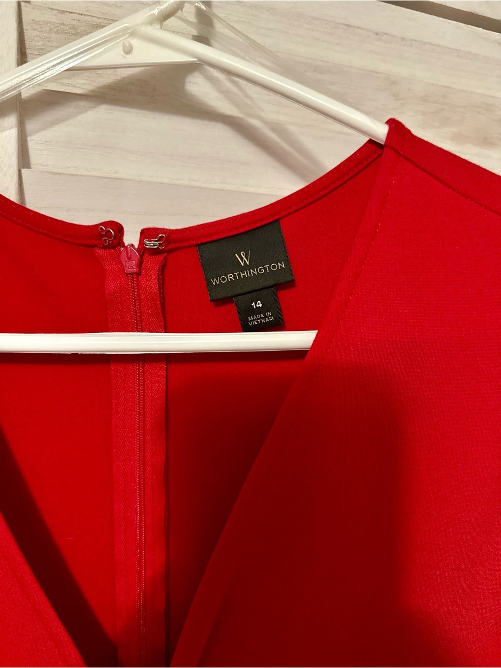 Worthington Bold Red V-Neck Dress